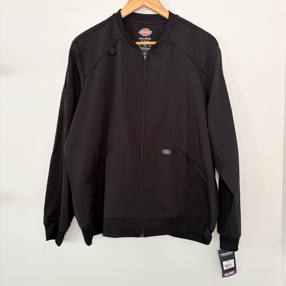 NWT‎ Dickies Balance Zip-Front Medical Jacket Black Size XL - Picture 1 of 7